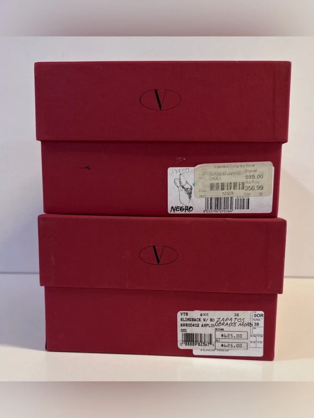 *Lot of 2 Valentino Garavani 100% Authentic Red Empty Shoe Gift Box w/ Dust Bag